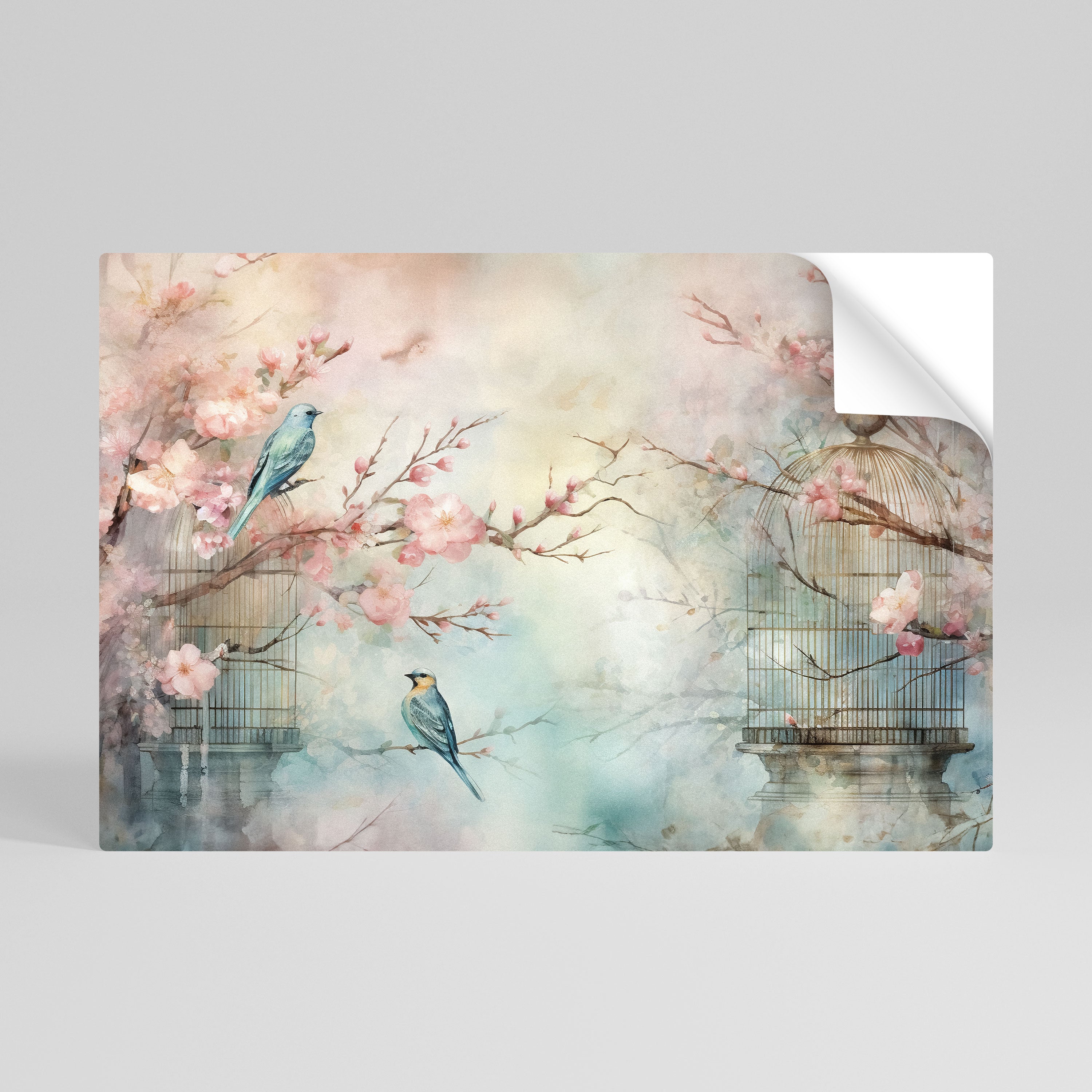 CHERRY BIRDSONG Peel and Stick Horizontal Poster