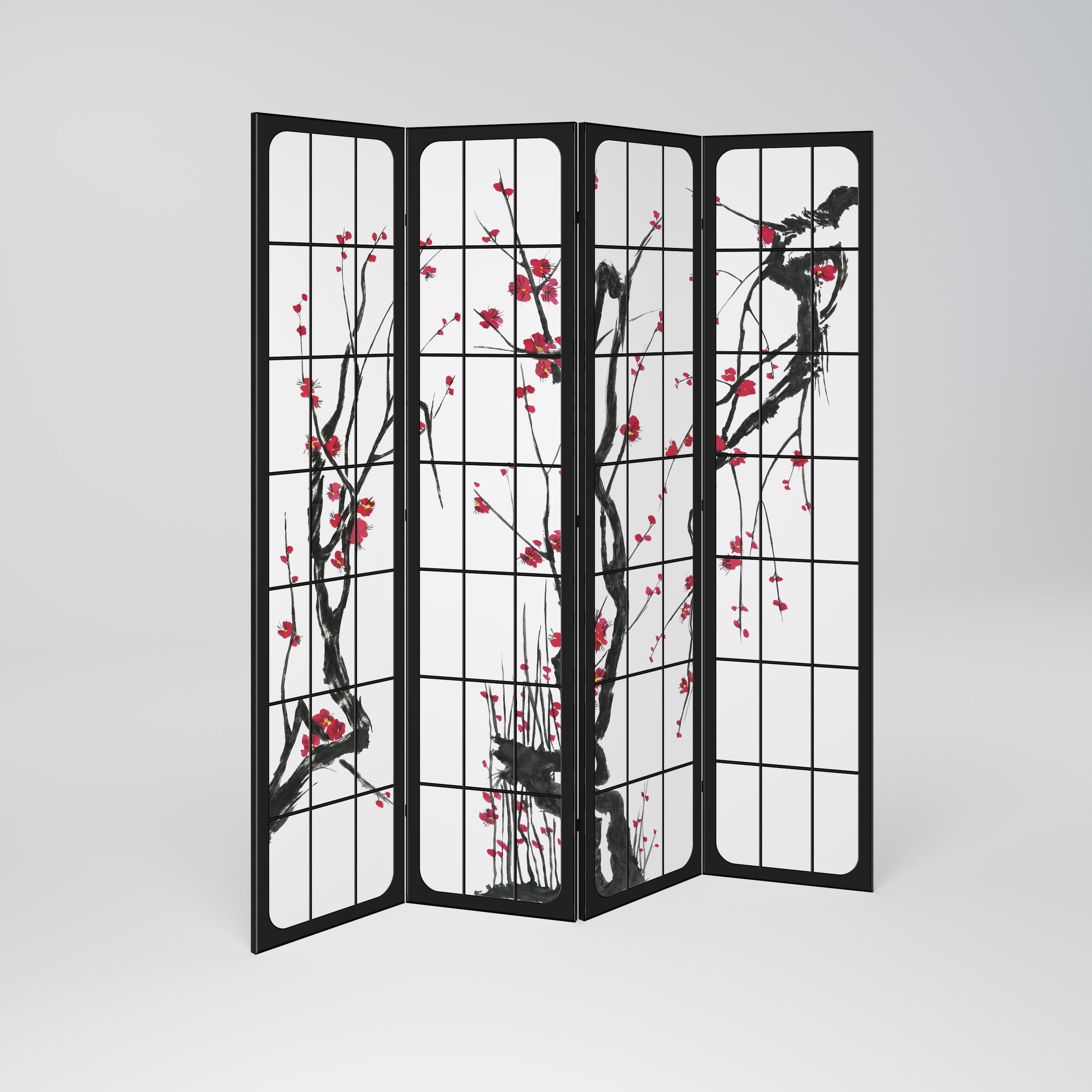 Διακοσμητικό διαχωριστικό δωματίου JAPANESE BLOSSOMS 4 πάνελ