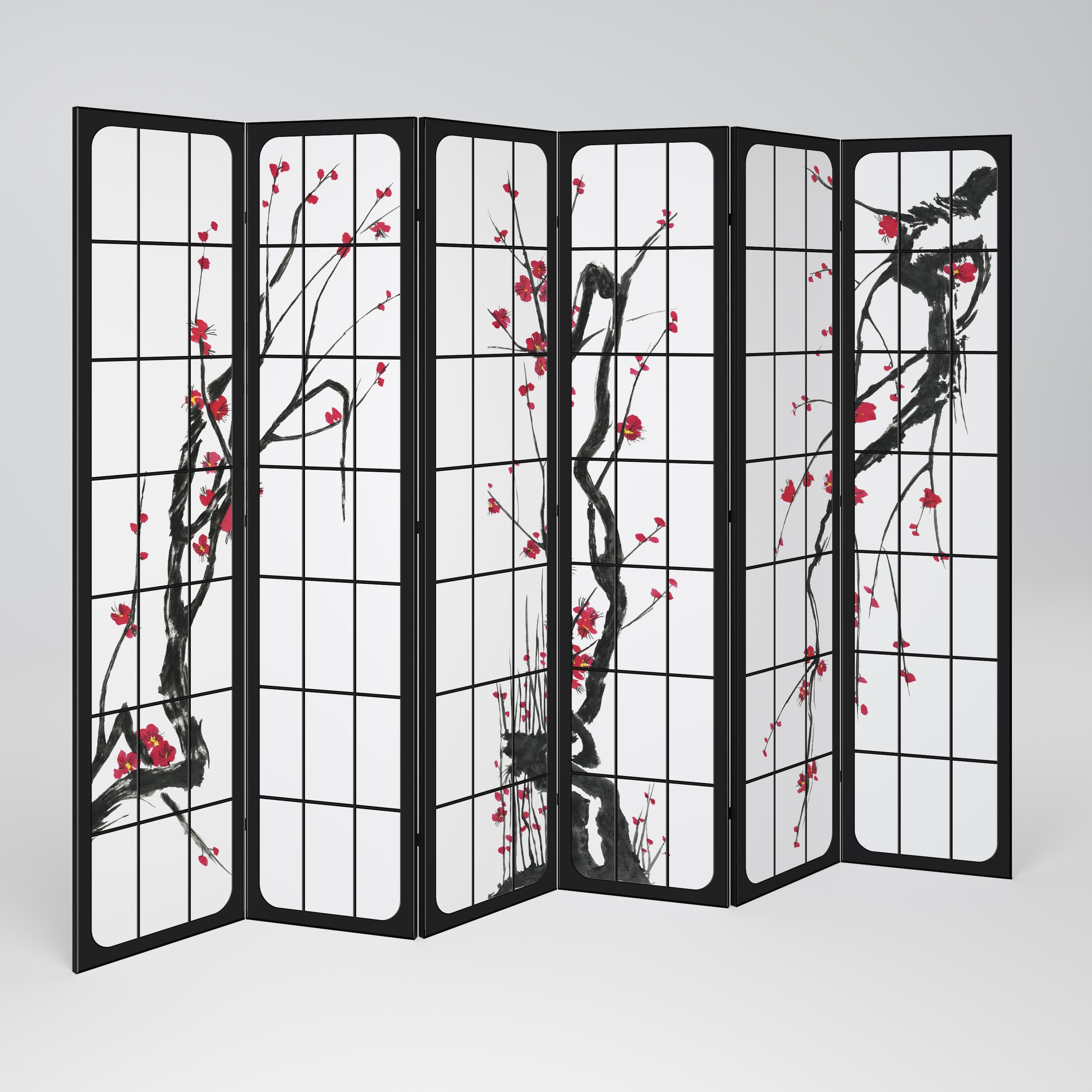 Διακοσμητικό διαχωριστικό δωματίου JAPANESE BLOSSOMS 6 πάνελ