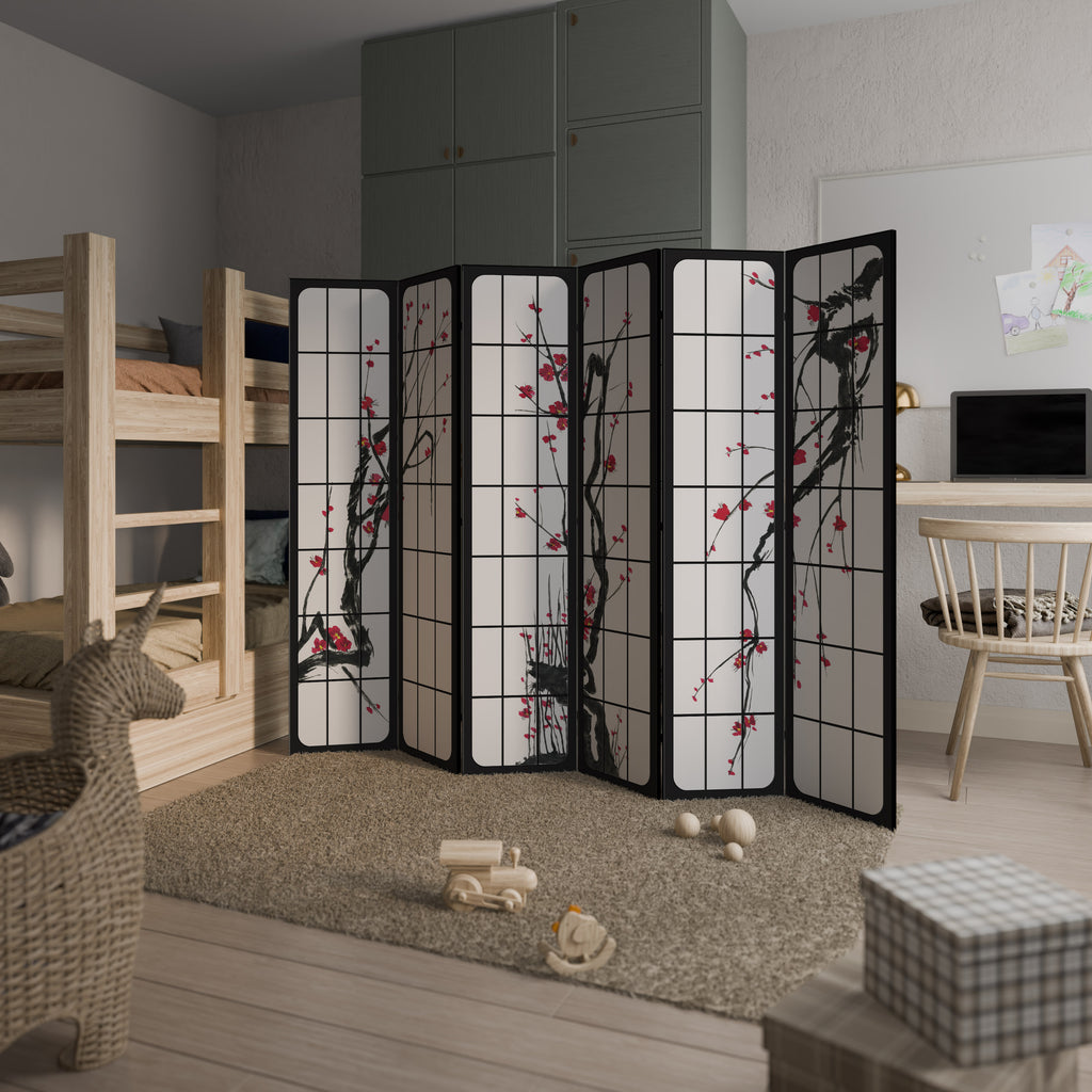 JAPANESE BLOSSOMS 6-Panel Room Divider