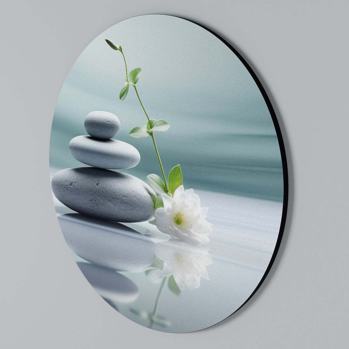 TRANQUIL STONE BALANCE Στρογγυλός πίνακας ζωγραφικής