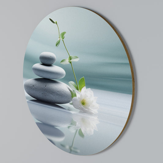 TRANQUIL STONE BALANCE Στρογγυλός πίνακας ζωγραφικής