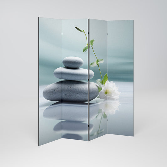 TRANQUIL STONE BALANCE 4-Panel Room Divider