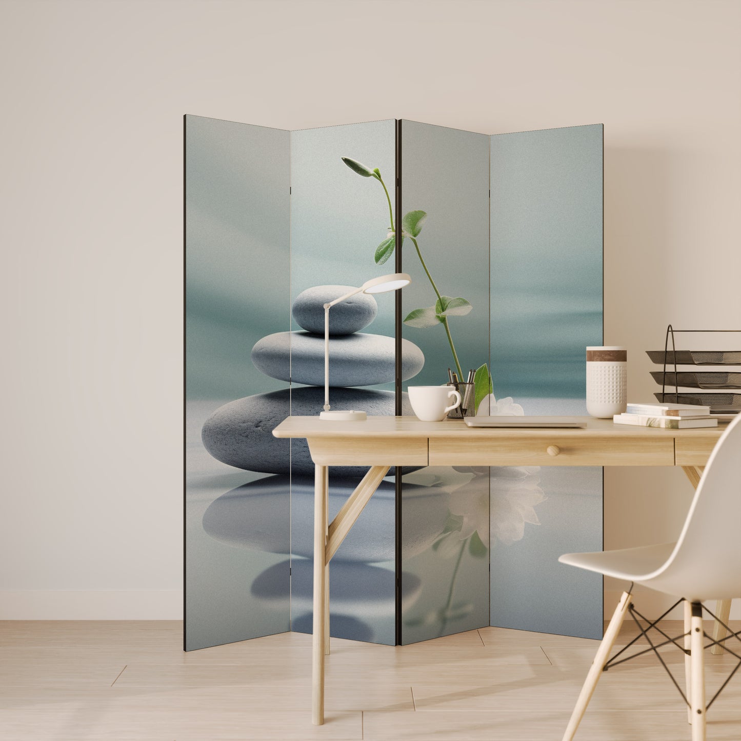 TRANQUIL STONE BALANCE Παραβάν με 4 πάνελ