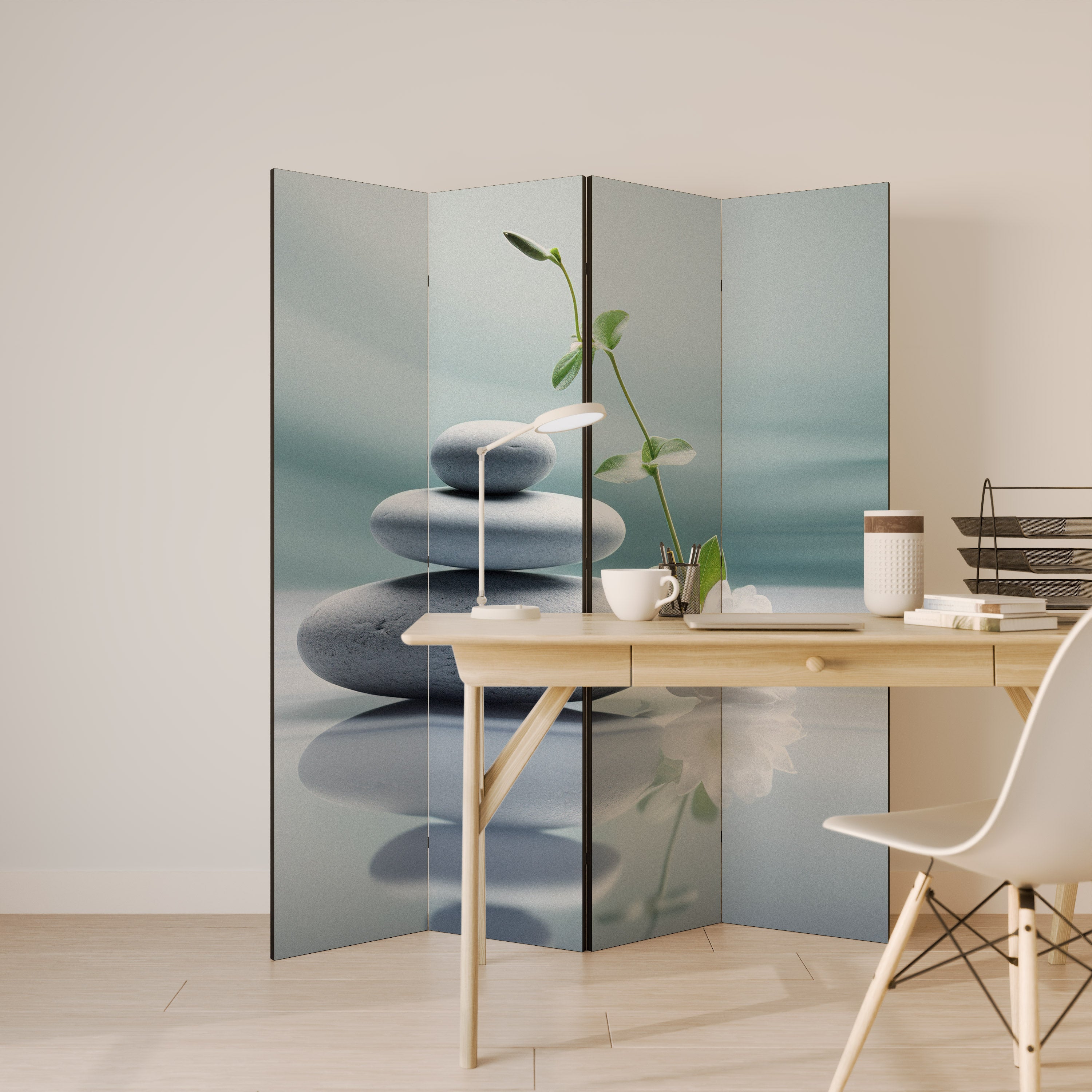 TRANQUIL STONE BALANCE Παραβάν με 4 πάνελ