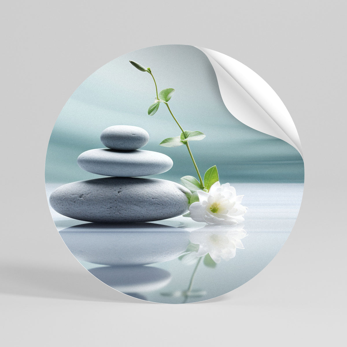 TRANQUIL STONE BALANCE Αυτοκόλλητη Αφίσα στρογγυλή
