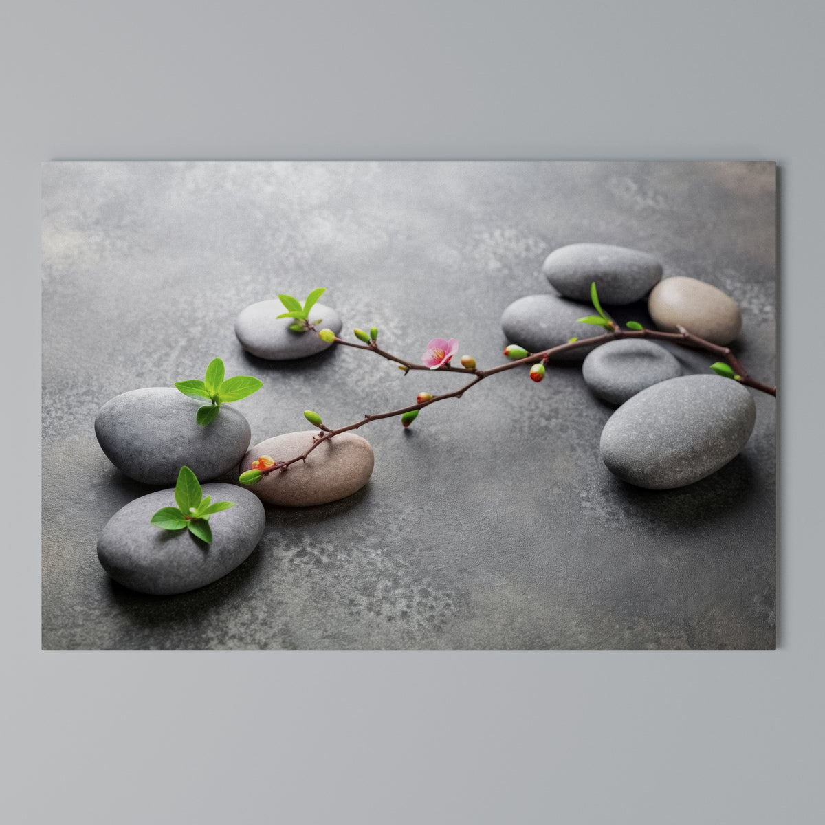 STONES AND BLOSSOMS Horizontal Canvas Print