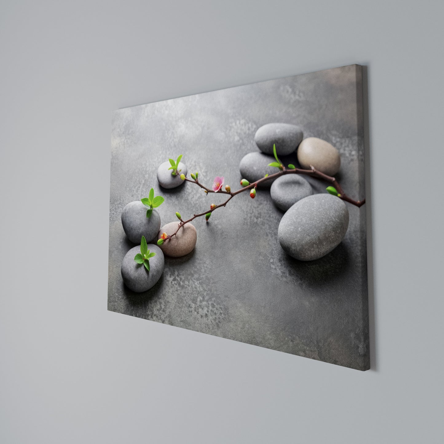 STONES AND BLOSSOMS Horizontal Canvas Print