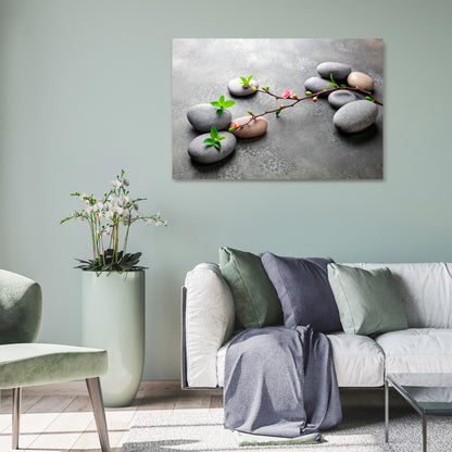 STONES AND BLOSSOMS Horizontal Canvas Print