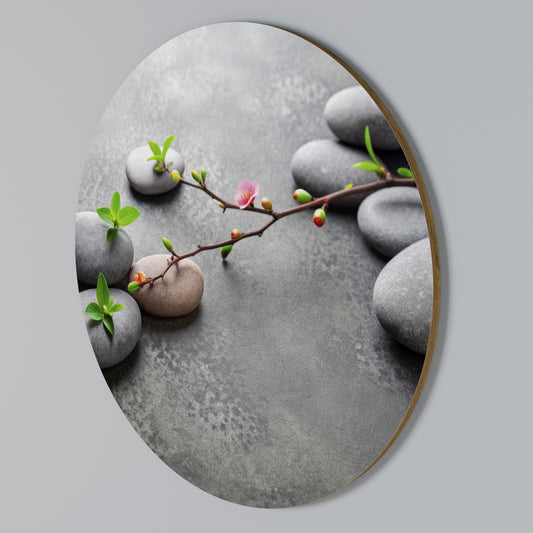 STONES AND BLOSSOMS Στρογγυλός πίνακας ζωγραφικής