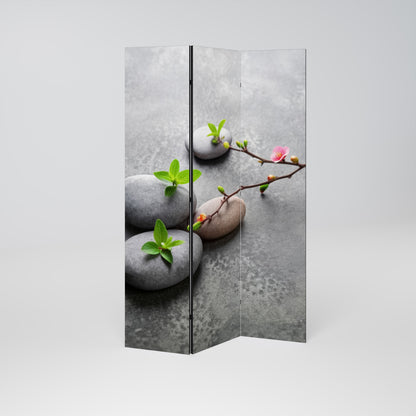 STONES AND BLOSSOMS Παραβάν με 3 πάνελ