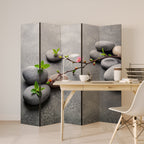 STONES AND BLOSSOMS 5-Panel Room Divider