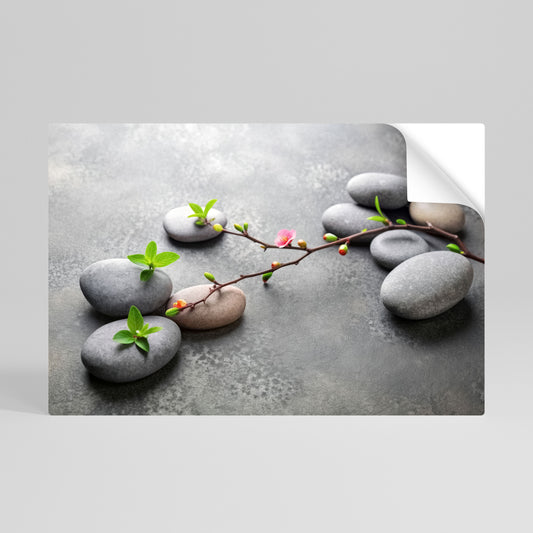 STONES AND BLOSSOMS Αυτοκόλλητη Αφίσα οριζόντια