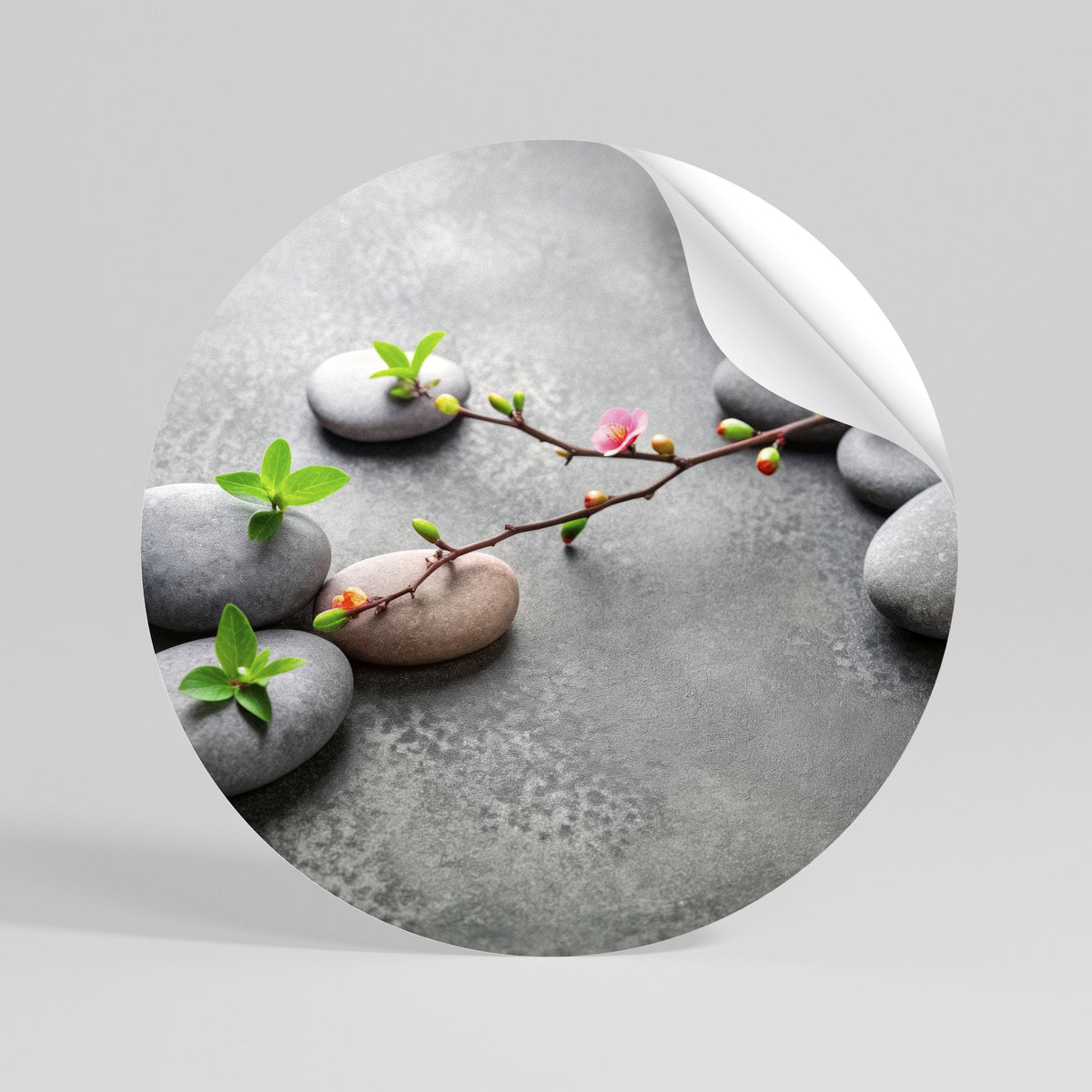 STONES AND BLOSSOMS Αυτοκόλλητη Αφίσα στρογγυλή