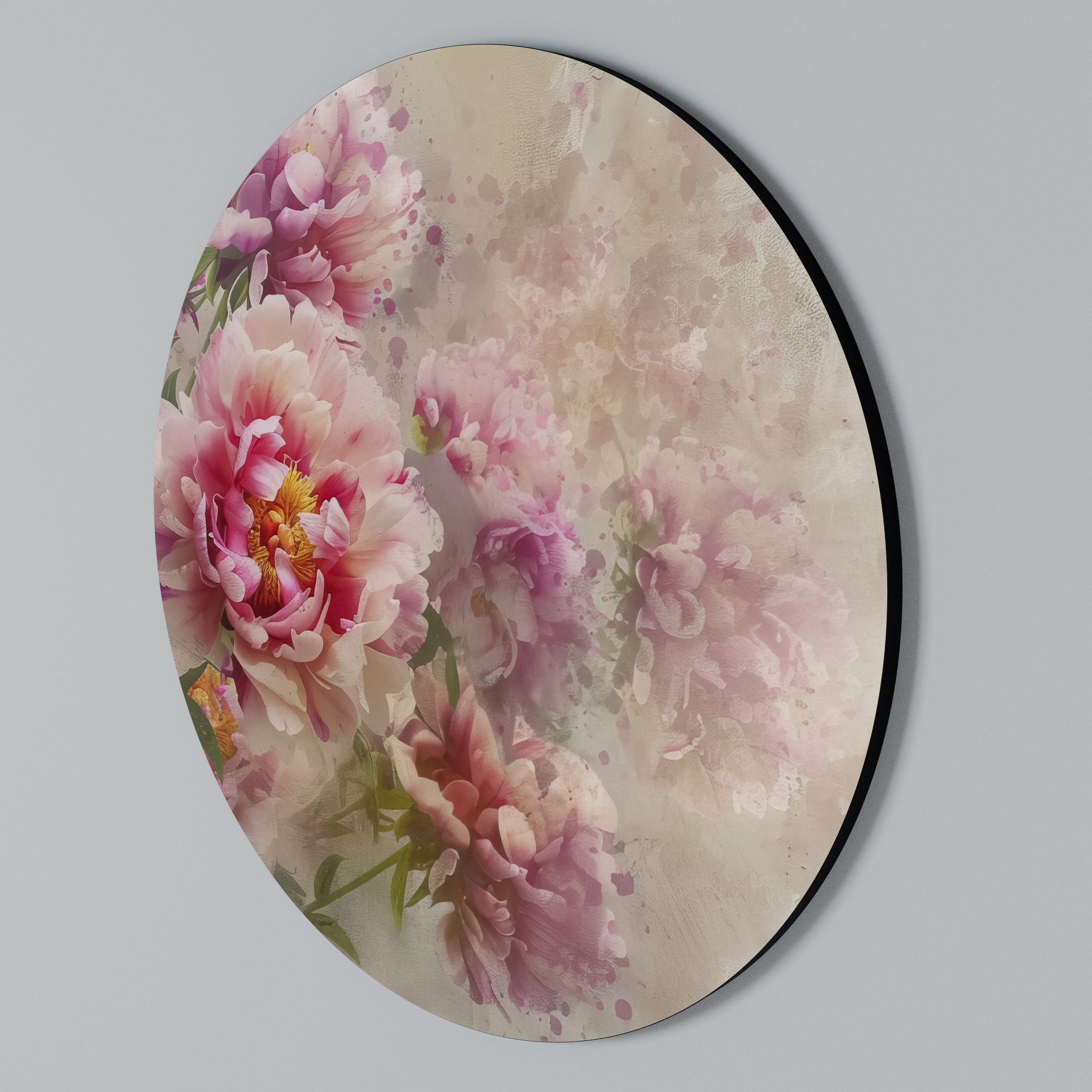 PEONY WHISPER Round Wall Art