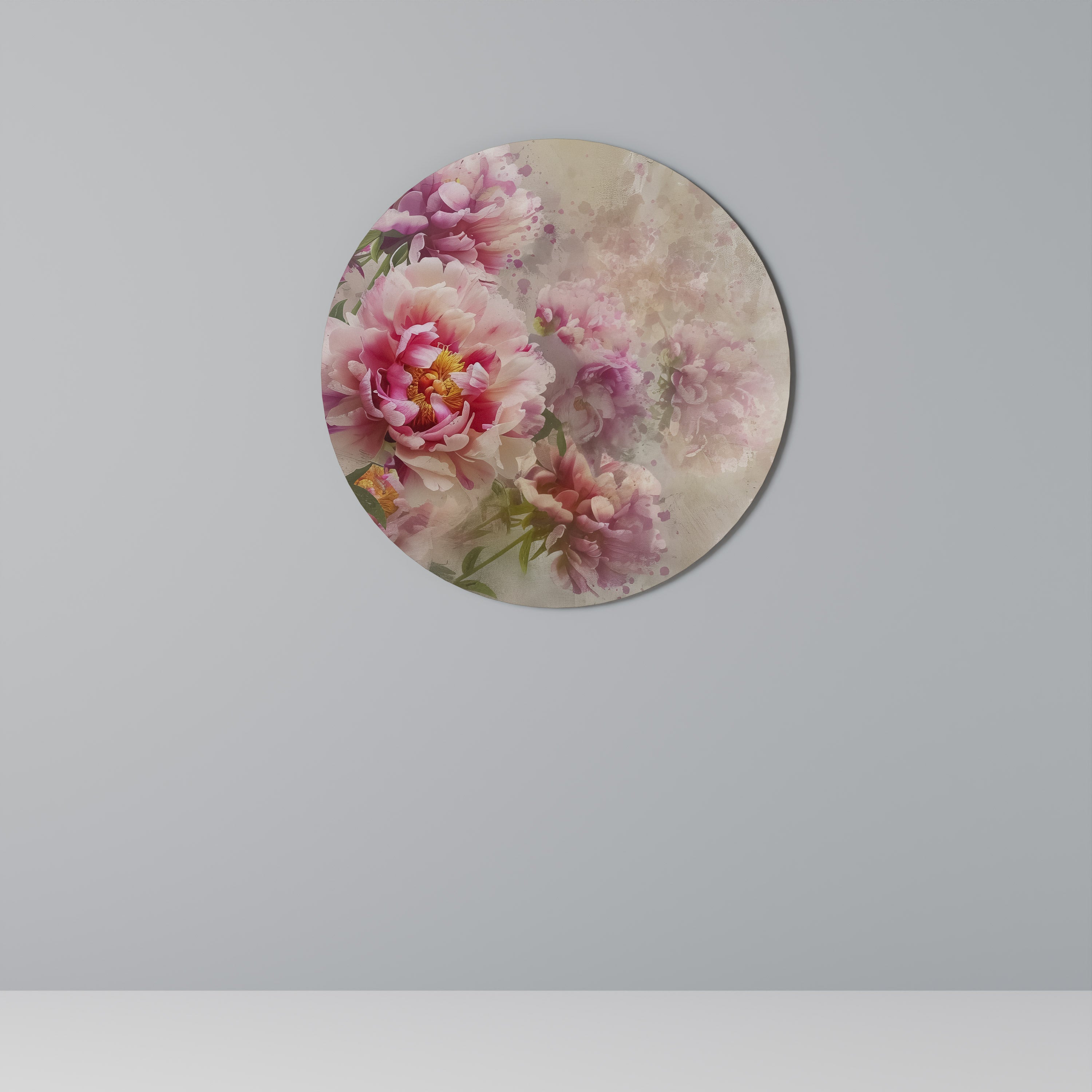 PEONY WHISPER Round Wall Art