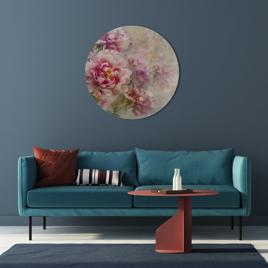 PEONY WHISPER Round Wall Art