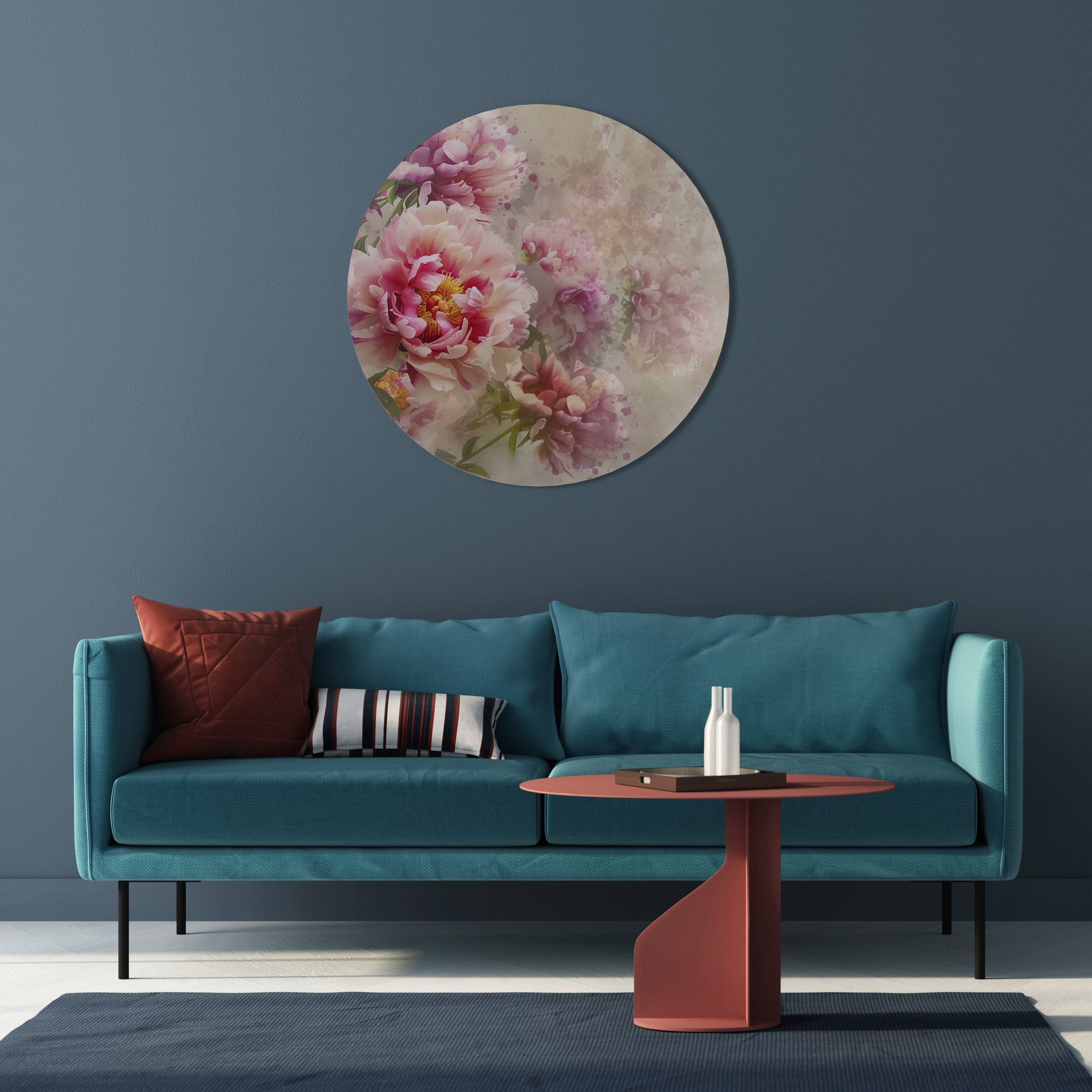 PEONY WHISPER Round Wall Art