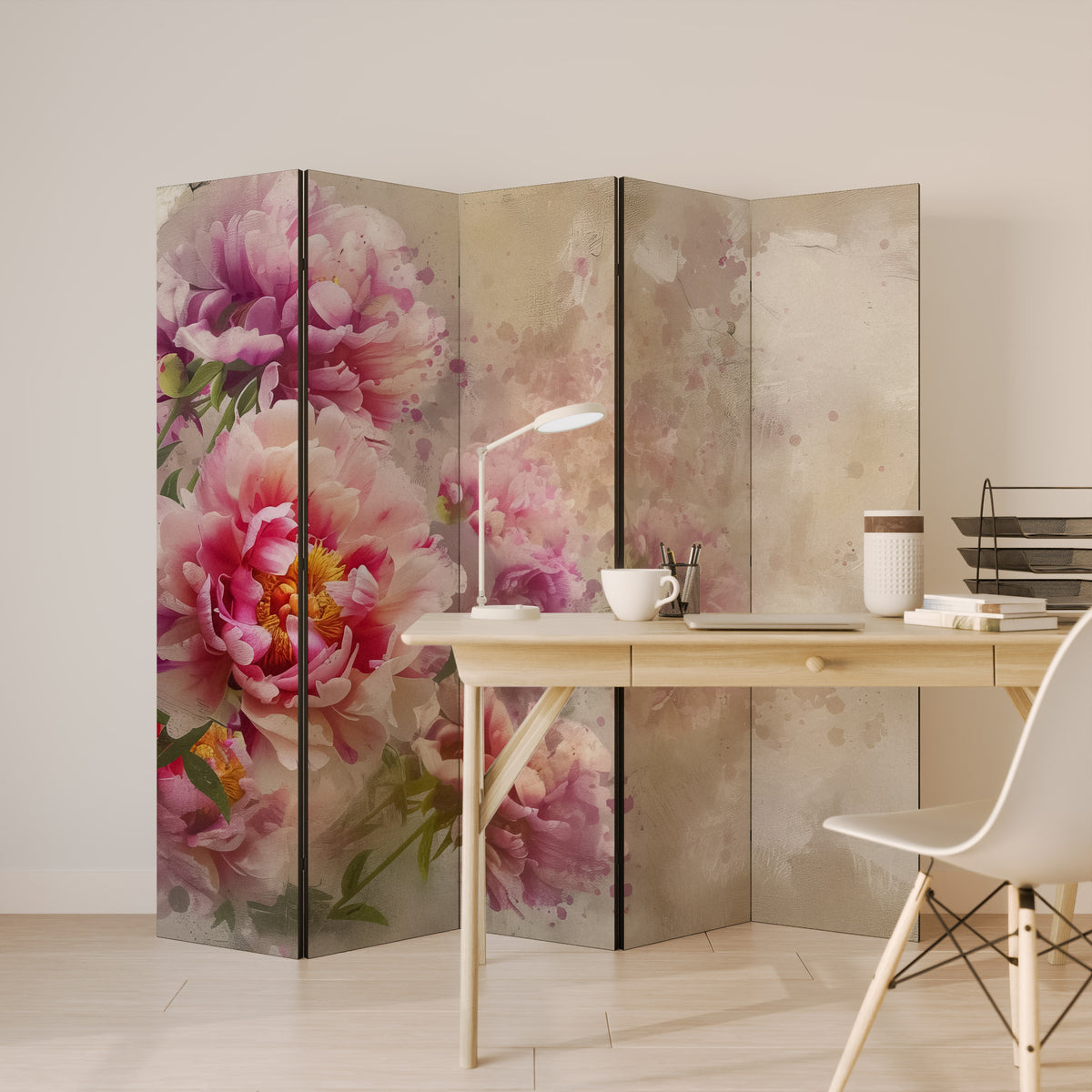 PEONY WHISPER Παραβάν με 5 πάνελ
