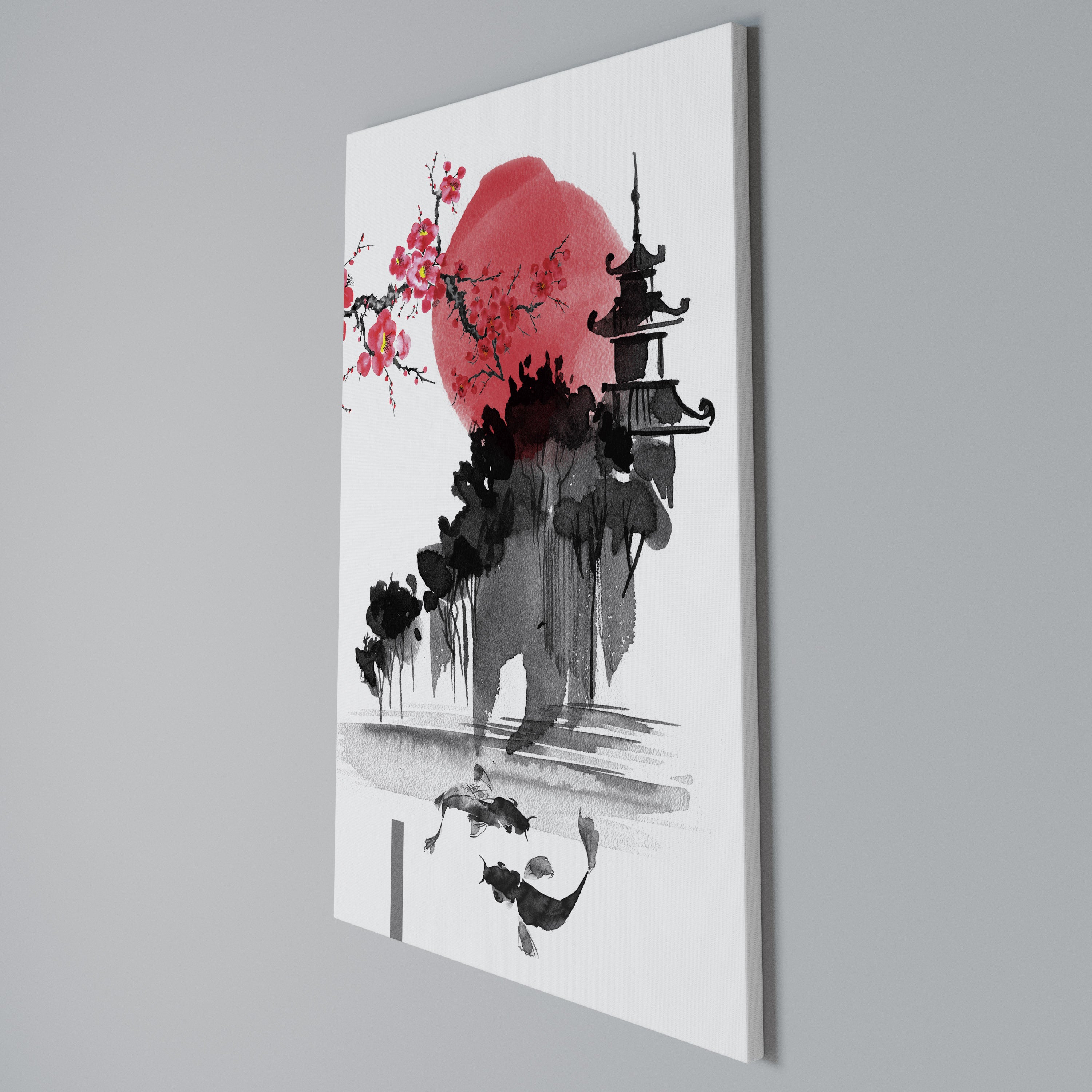 CHERRY SHADOWS Κατακόρυφος Πίνακας σε Καμβά
