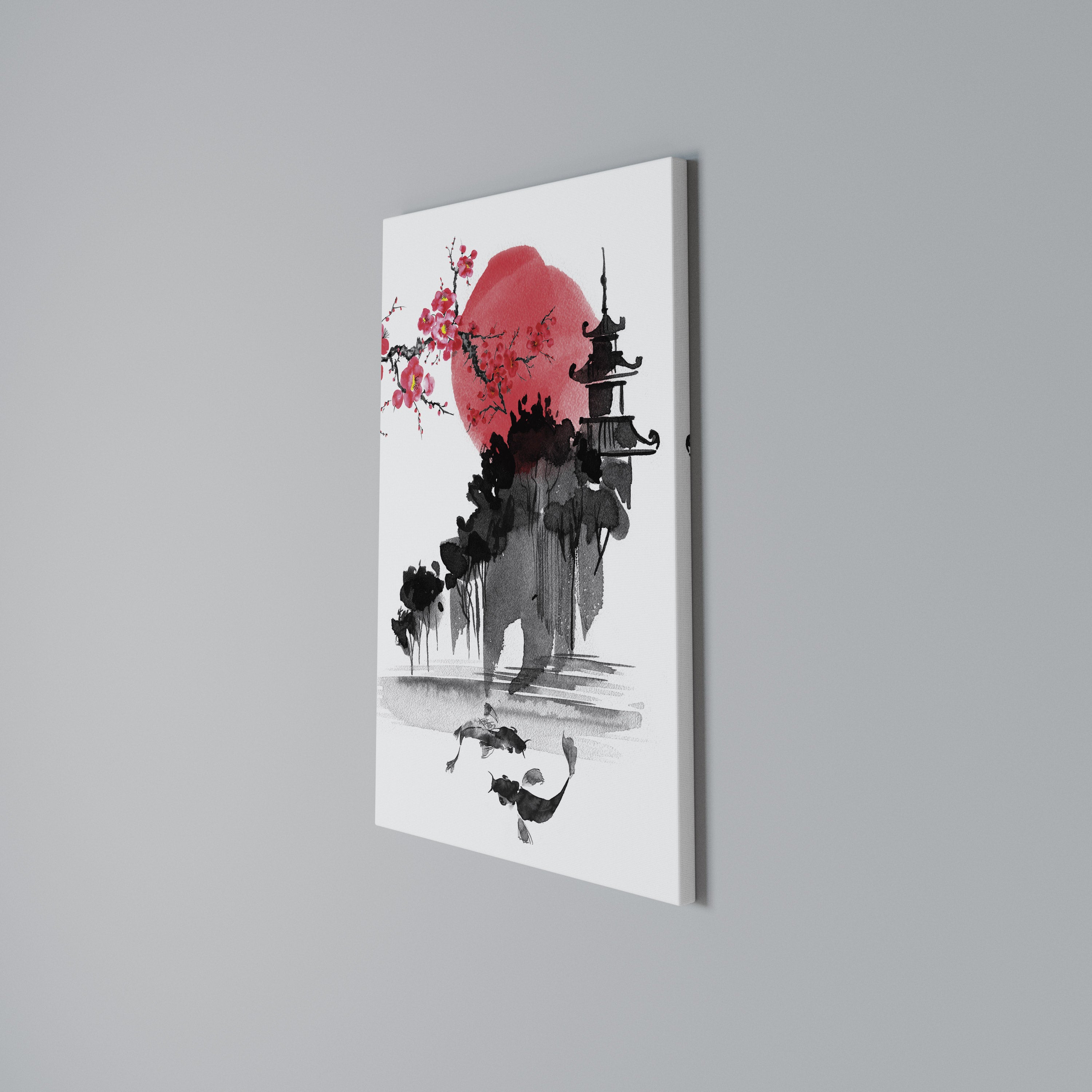 CHERRY SHADOWS Κατακόρυφος Πίνακας σε Καμβά