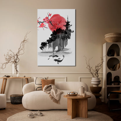 CHERRY SHADOWS Κατακόρυφος Πίνακας σε Καμβά