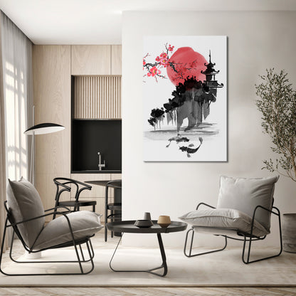 CHERRY SHADOWS Κατακόρυφος Πίνακας σε Καμβά