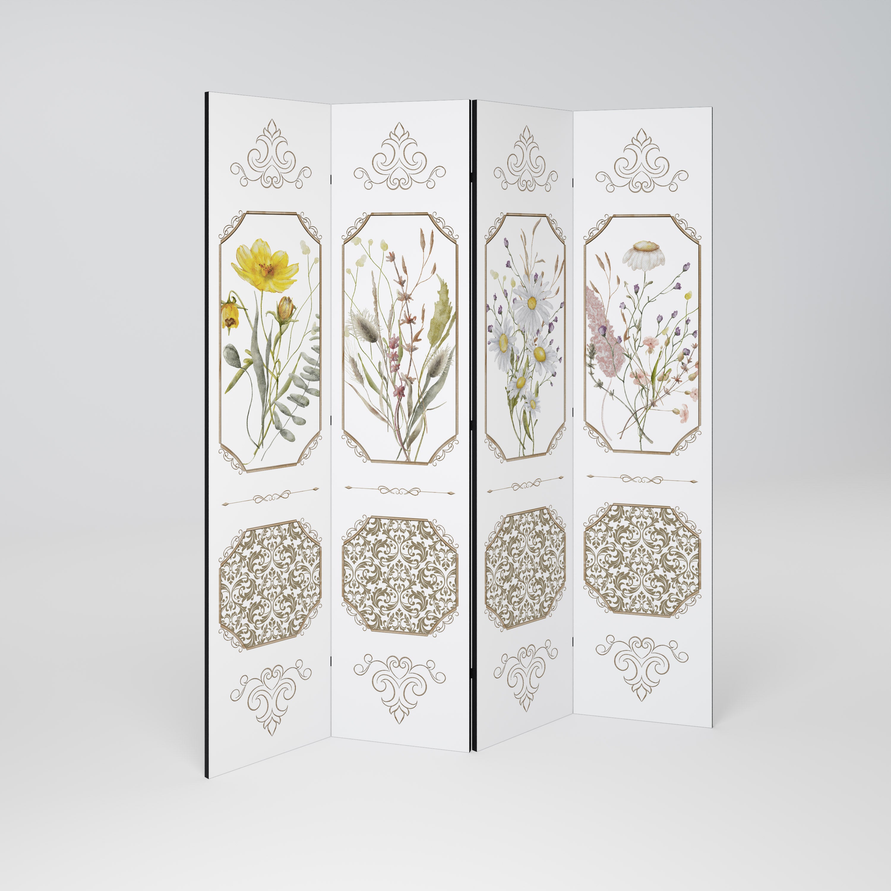 ELEGANT BOTANICAL TAPESTRY Παραβάν με 4 πάνελ