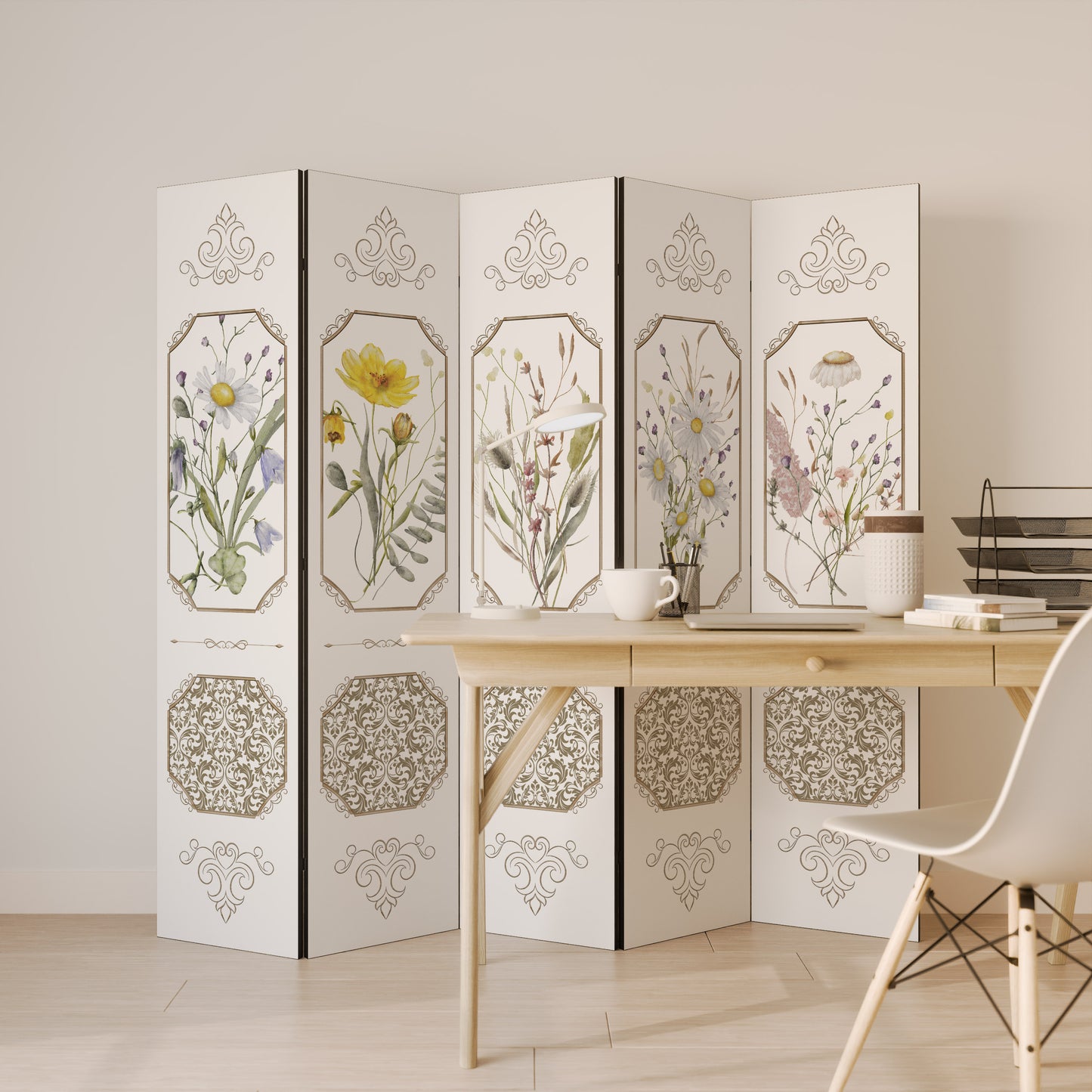ELEGANT BOTANICAL TAPESTRY Παραβάν με 5 πάνελ