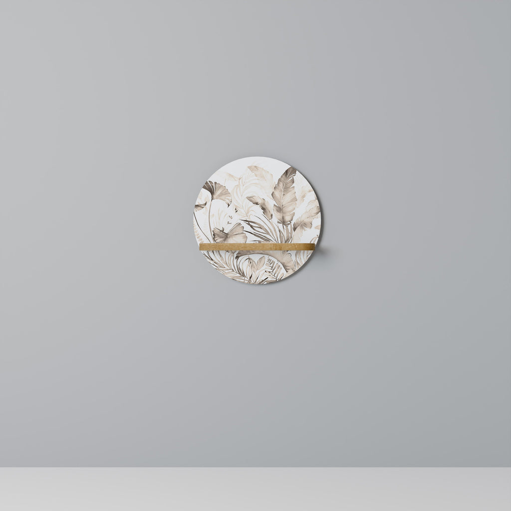 GRACEFUL DAYS Round Art Shelf In Oak Effect