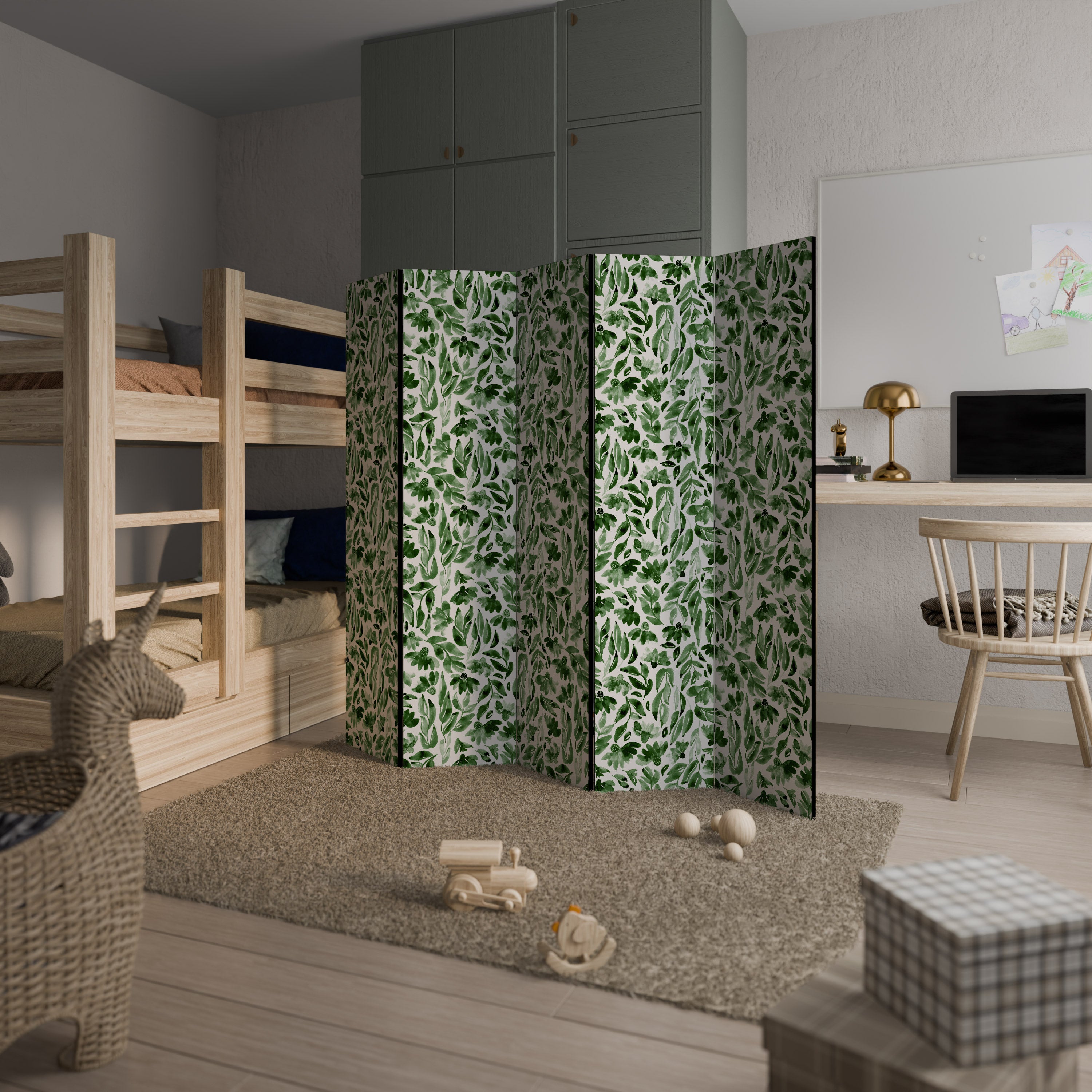 LEAFY LAYERS 5-Panel Room Divider