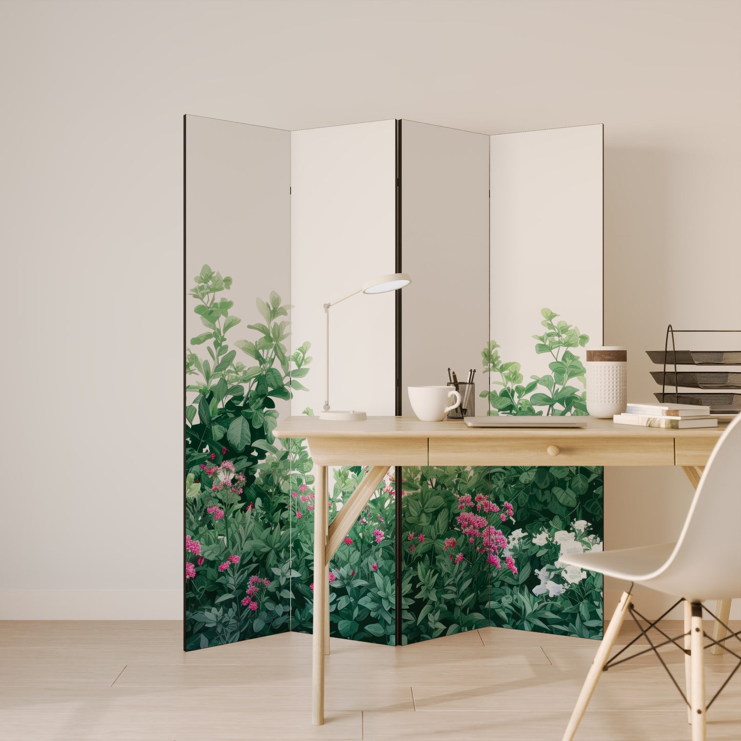 FLORAL SERENITY BARRIER Παραβάν με 4 πάνελ