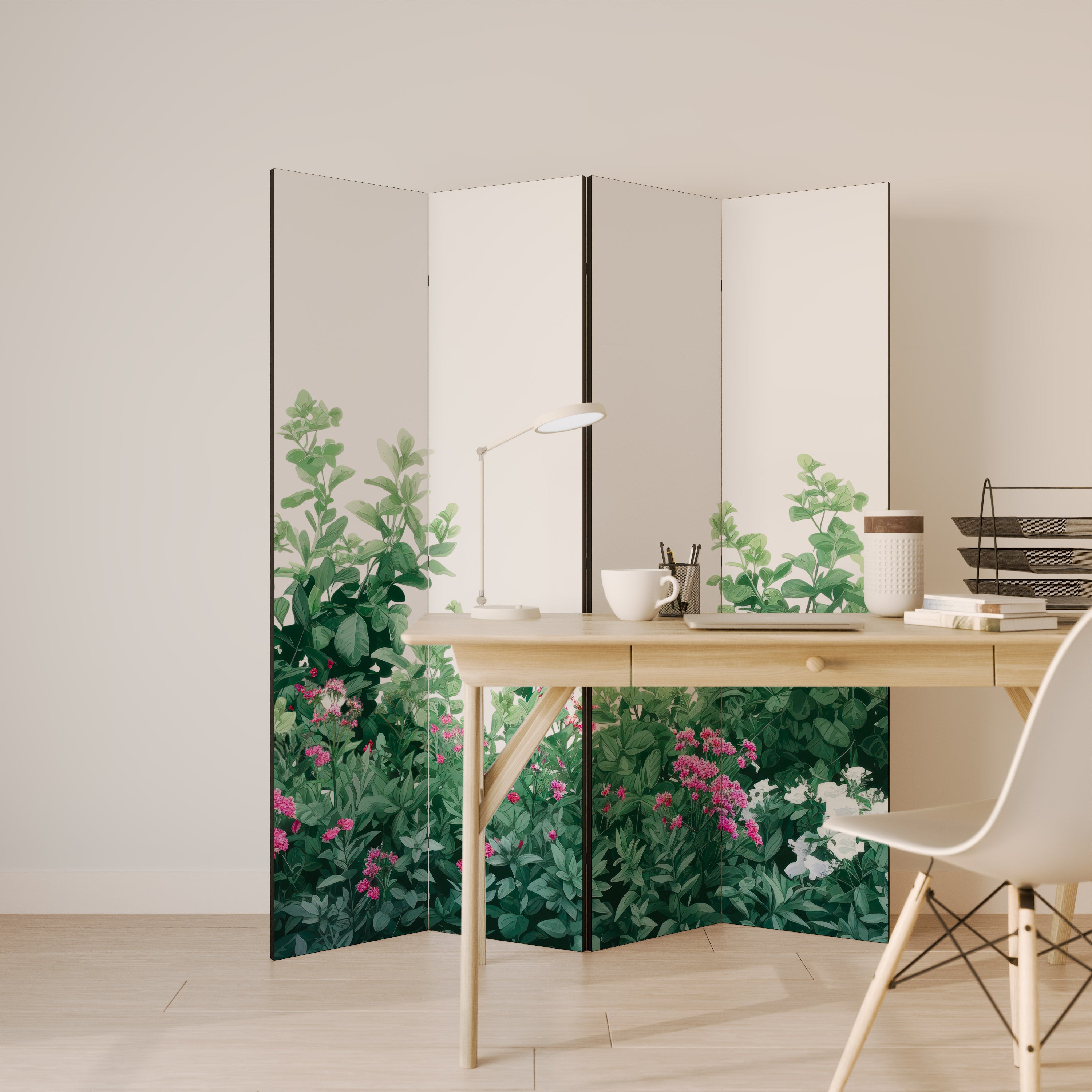 FLORAL SERENITY BARRIER Παραβάν με 4 πάνελ