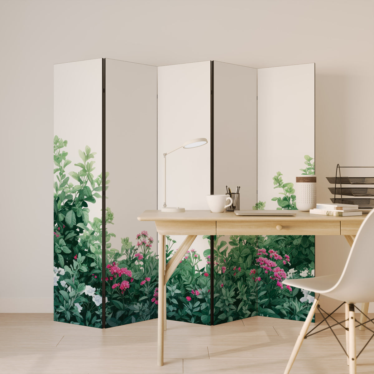 FLORAL SERENITY BARRIER Παραβάν με 5 πάνελ