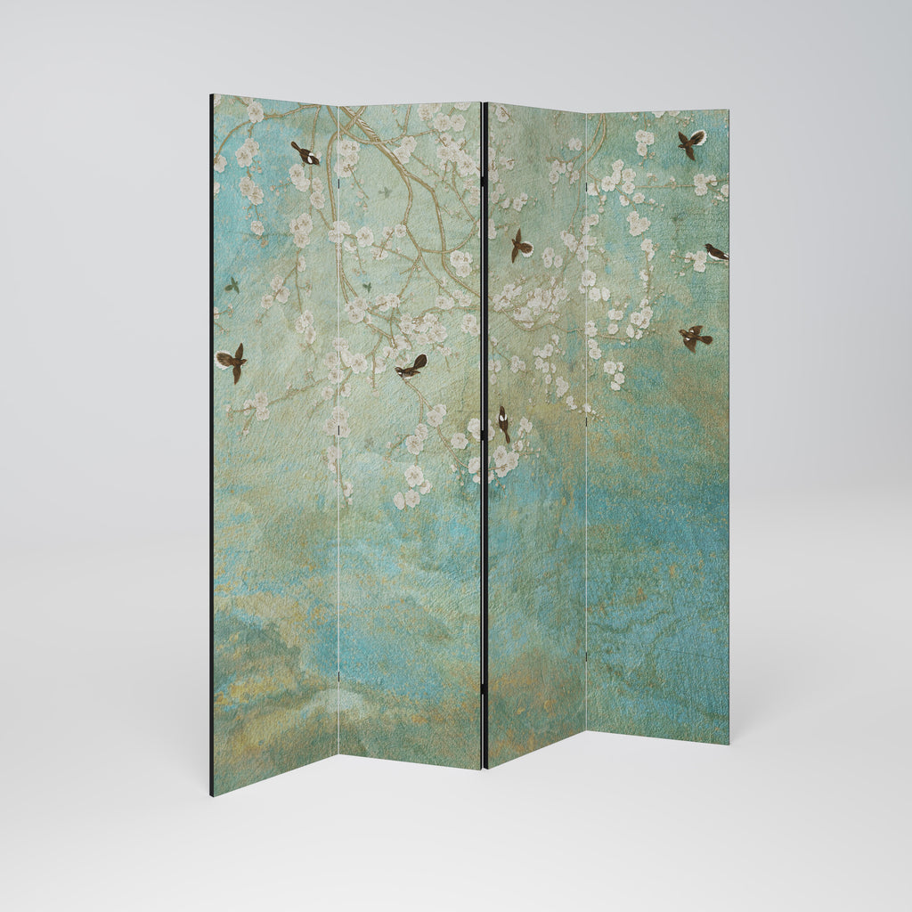 BLOOMING CHARM 4-Panel Room Divider