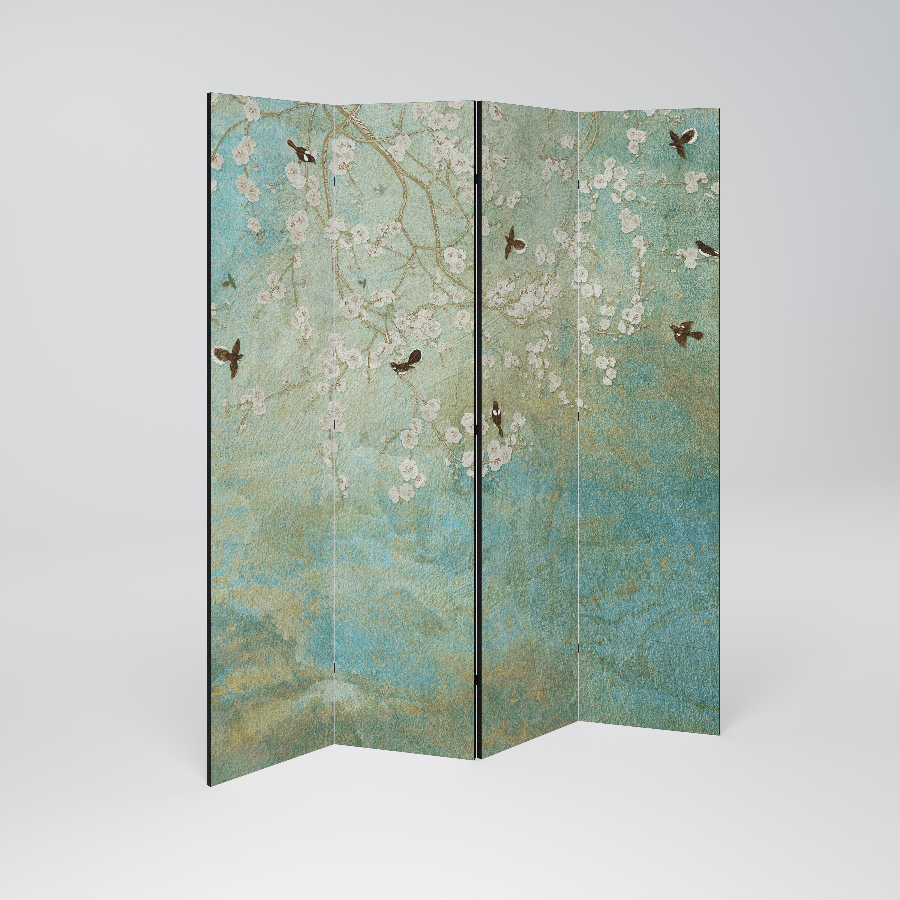 BLOOMING CHARM 4-Panel Room Divider