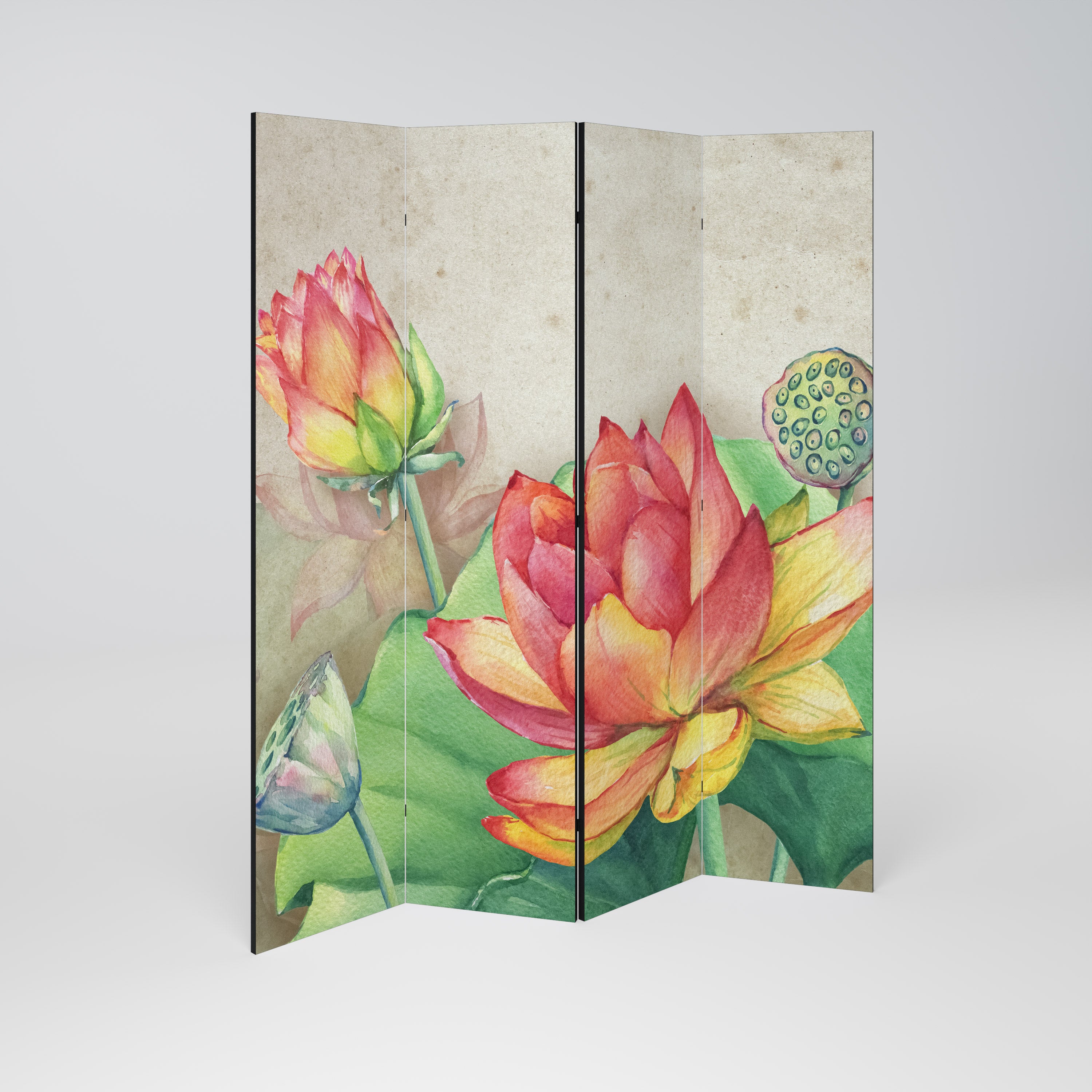 WHISPERING LOTUS BLOOMS Παραβάν με 4 πάνελ
