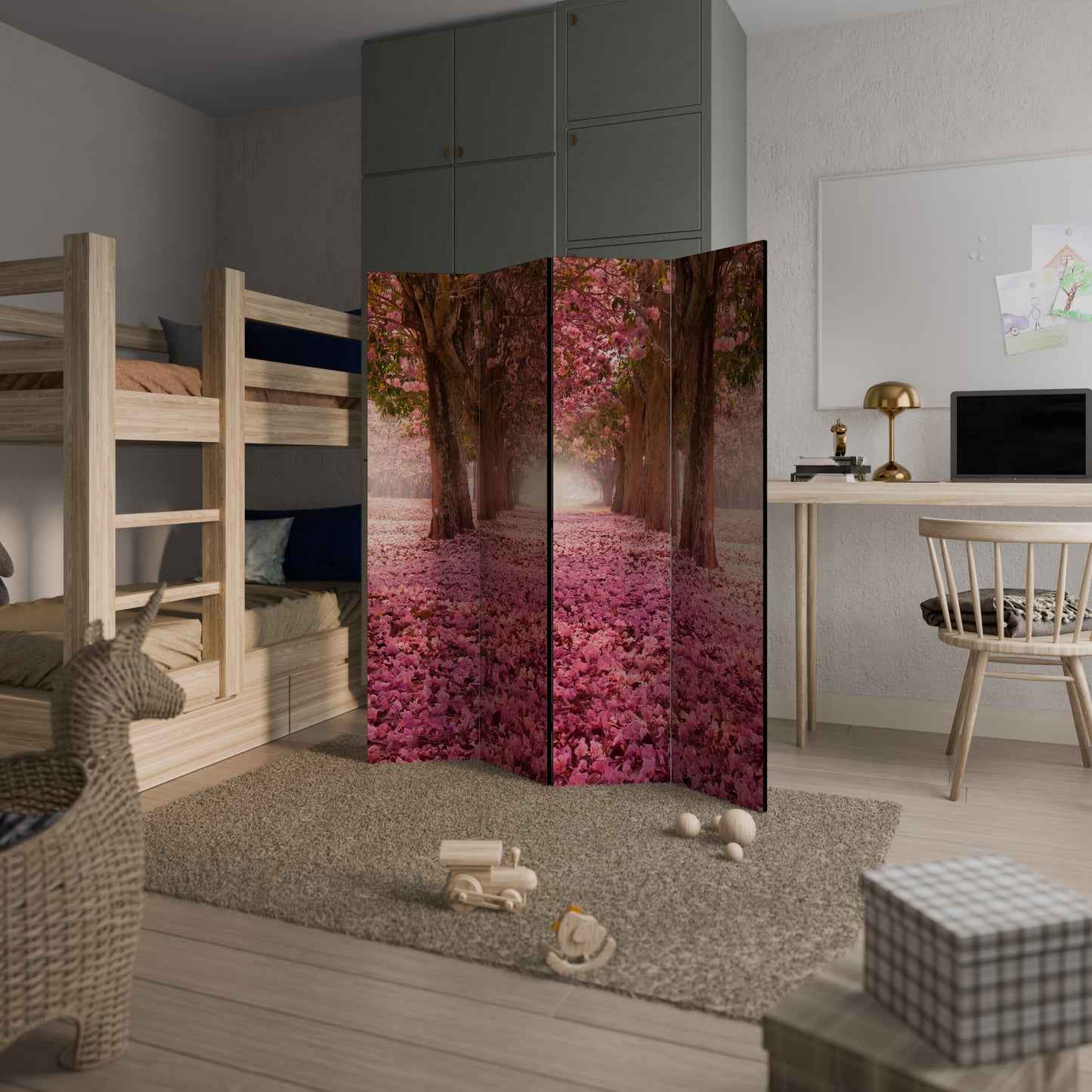 BLOSSOMING PATHWAYS 4-Panel Room Divider