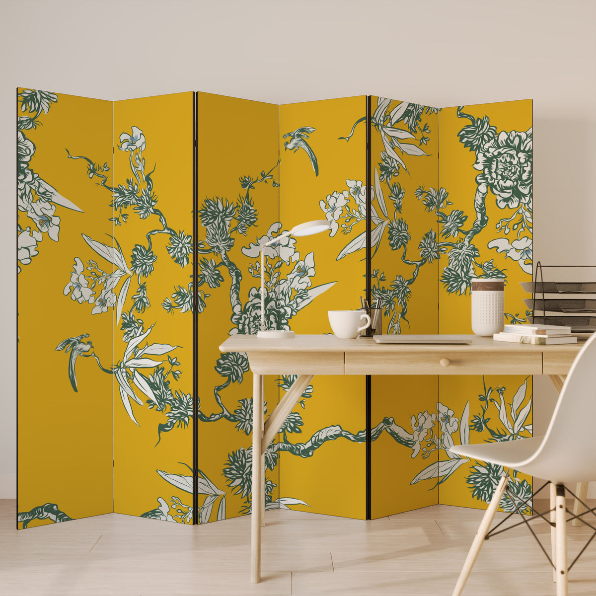 YELLOW CHINOISERIE Παραβάν με 6 πάνελ