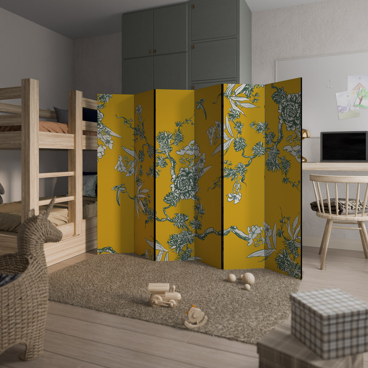 YELLOW CHINOISERIE Παραβάν με 6 πάνελ