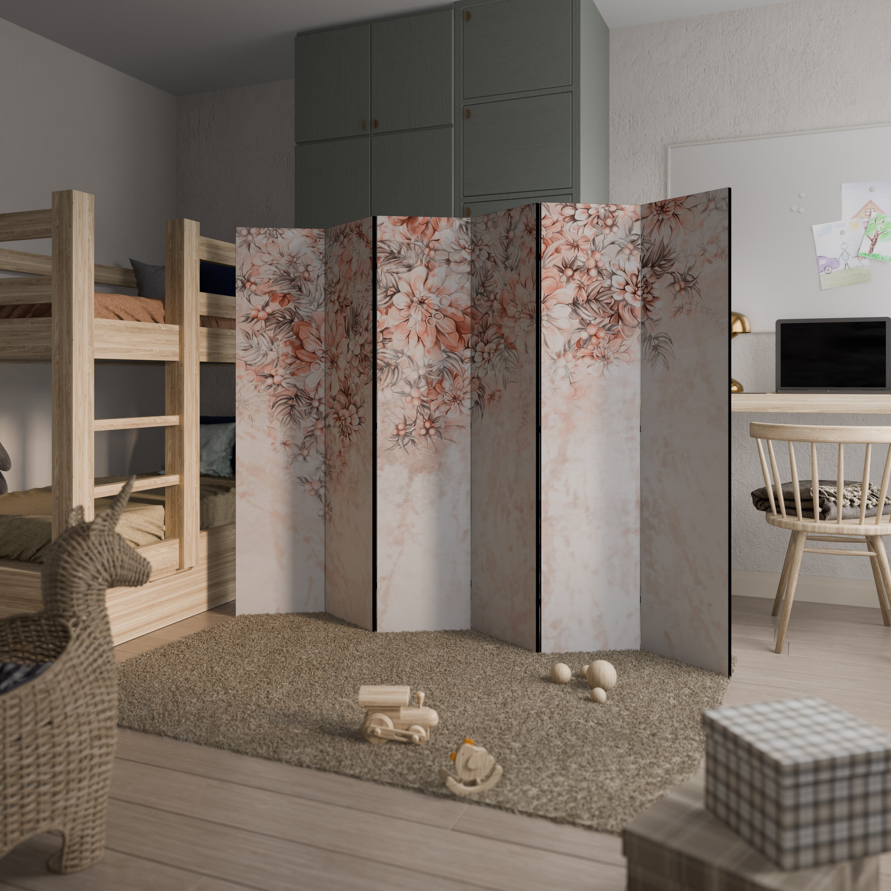 MARBLE GARDEN FANTASY Decorative 6-Panel Room Divider