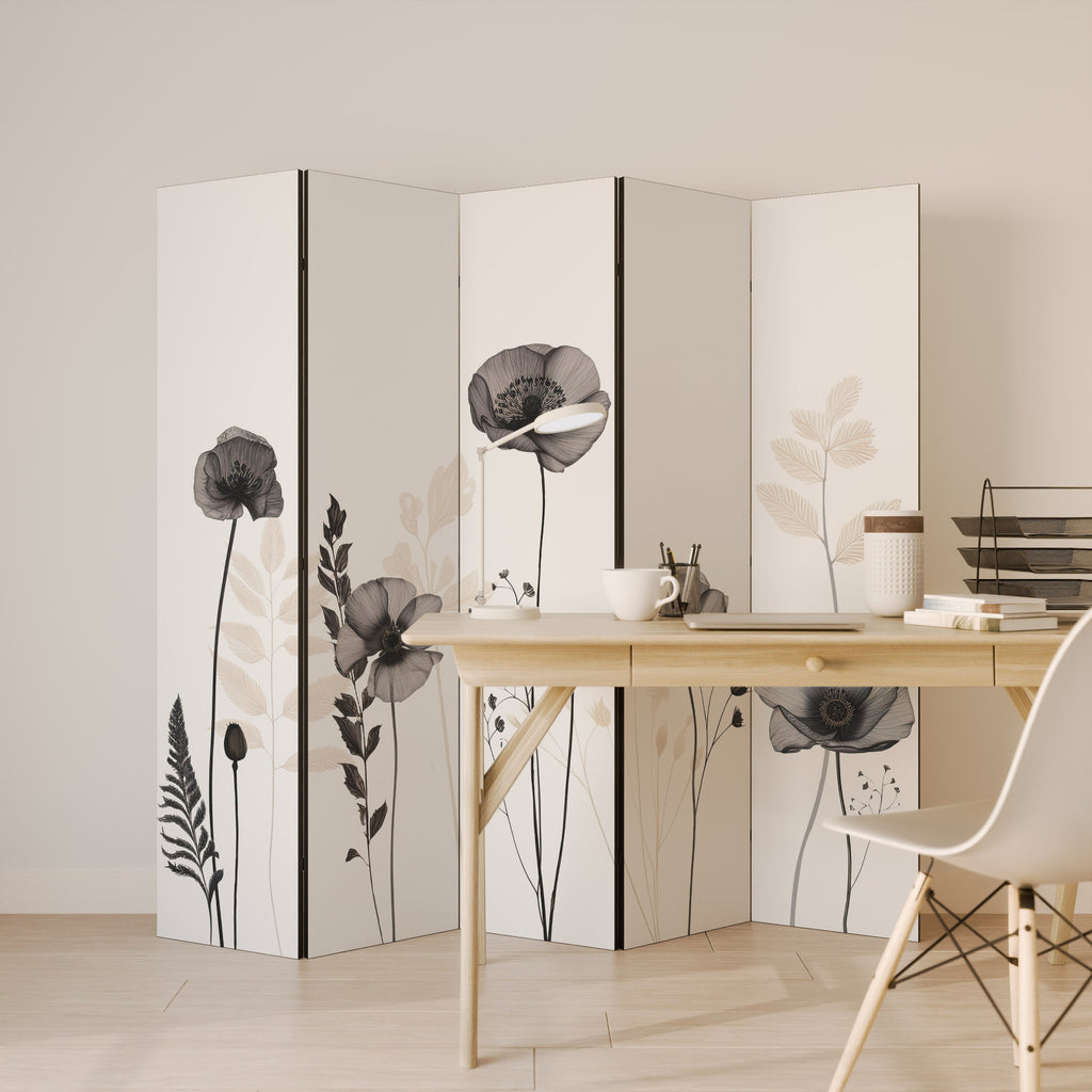 POPPY ALLURE Decorative 5-Panel Room Divider