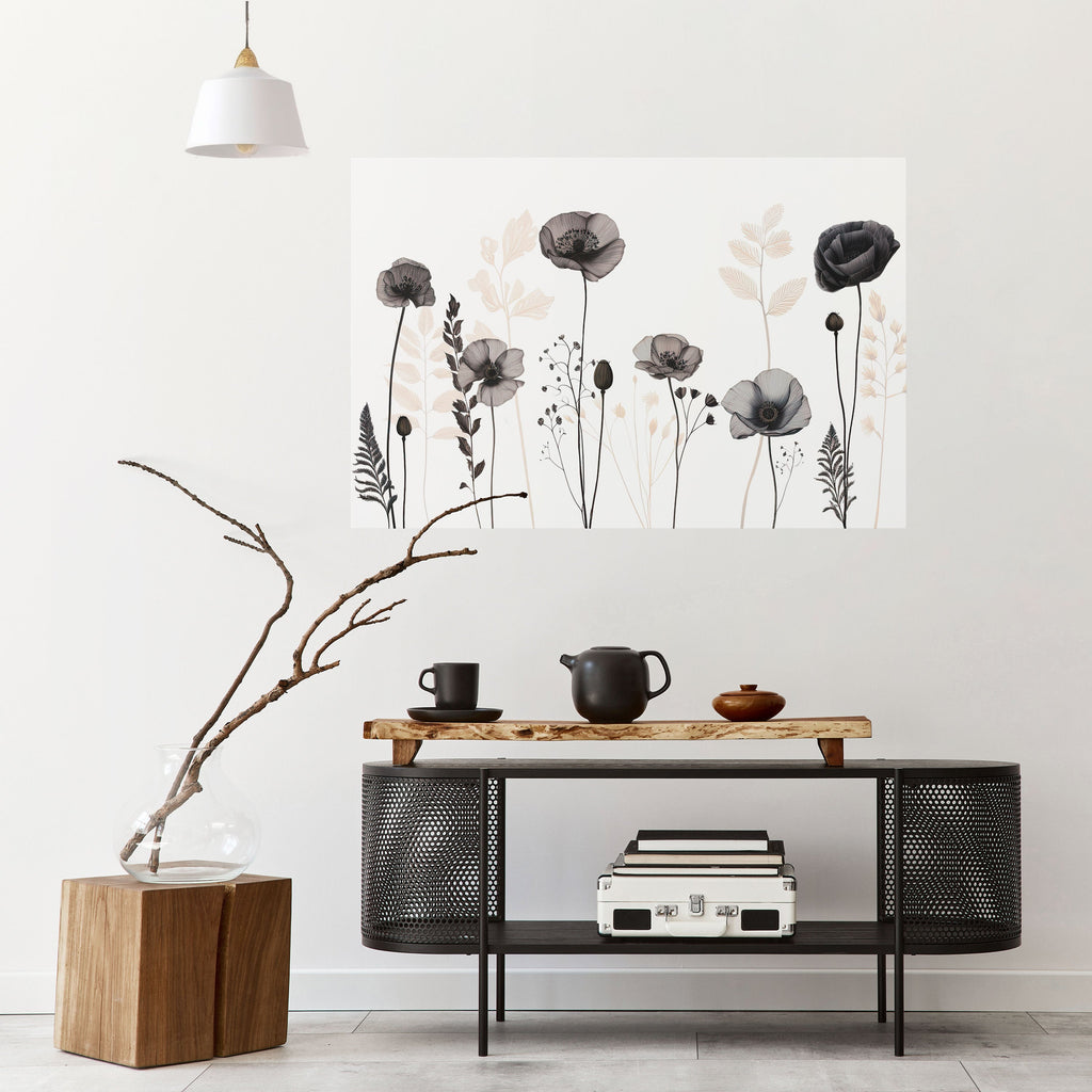 Αφίσα με οριζόντια σχεδίαση και σχέδιο POPPY ALLURE, με θέμα "Ξεφλουδισμένο και κολλημένο"