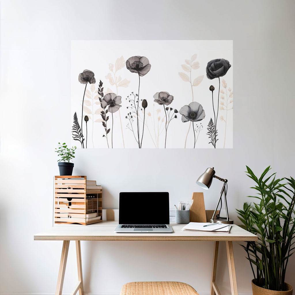 Αφίσα με οριζόντια σχεδίαση και σχέδιο POPPY ALLURE, με θέμα "Ξεφλουδισμένο και κολλημένο"