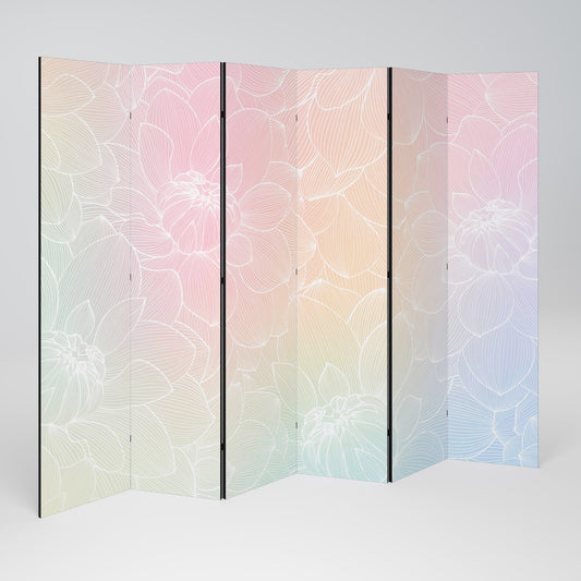 ELEGANT FLORAL FUSION 6-Panel Room Divider