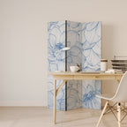 LUSH LINEAR BLOOMS 3-Panel Room Divider