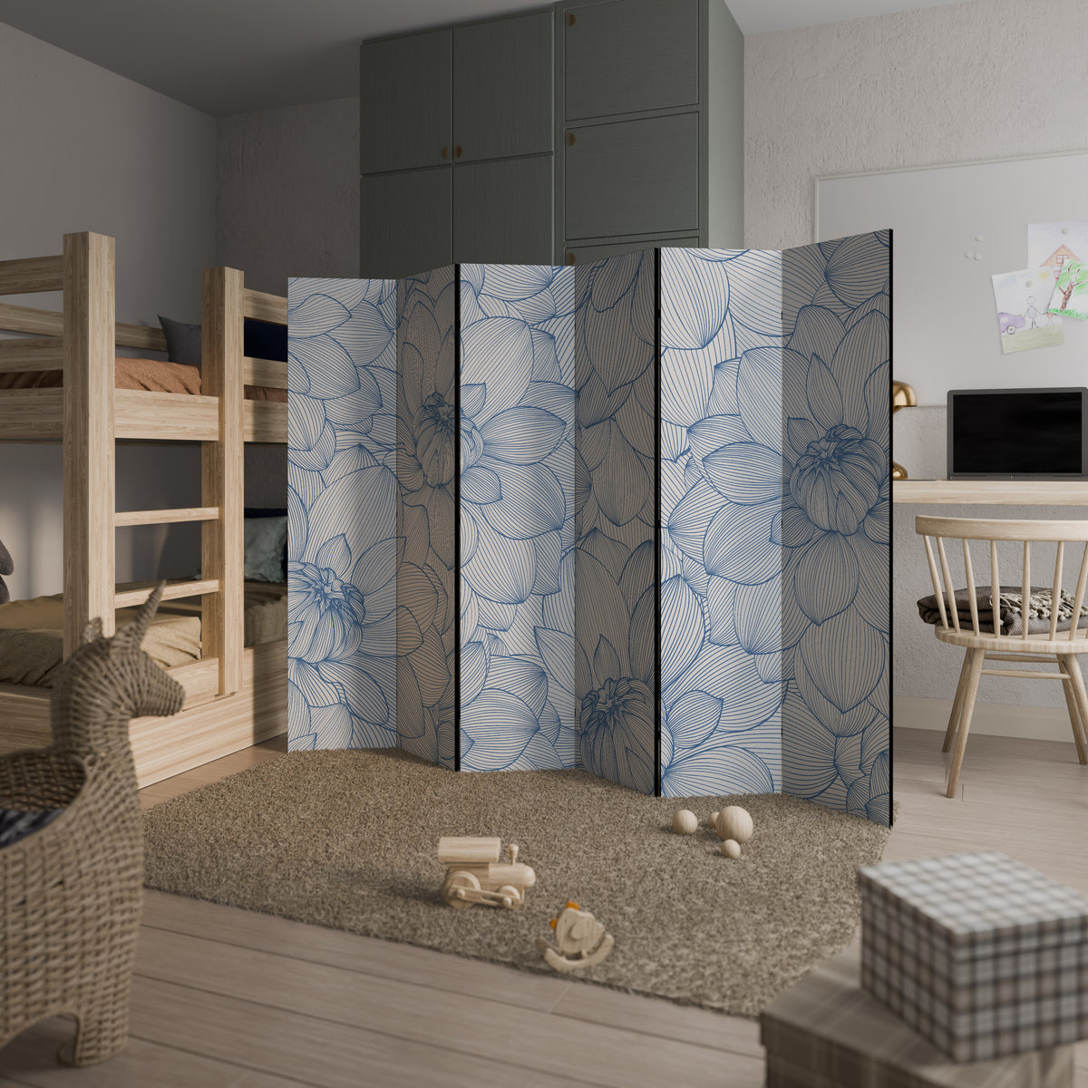 LUSH LINEAR BLOOMS Παραβάν με 6 πάνελ