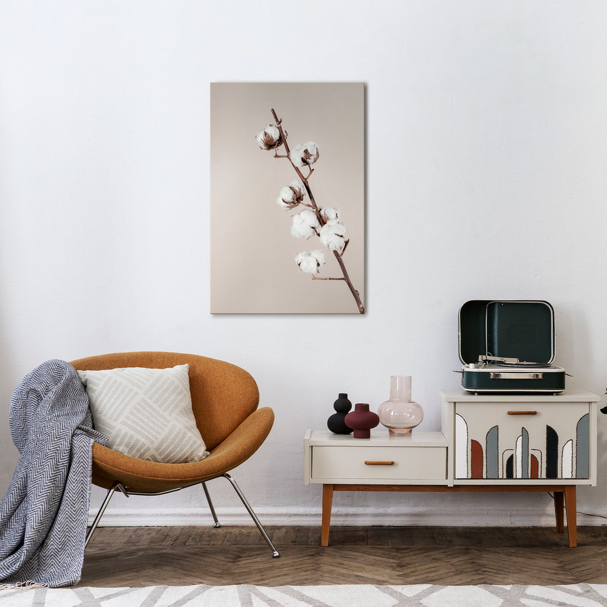 COTTON CLOUDS IN BALANCE Vertical Canvas Print