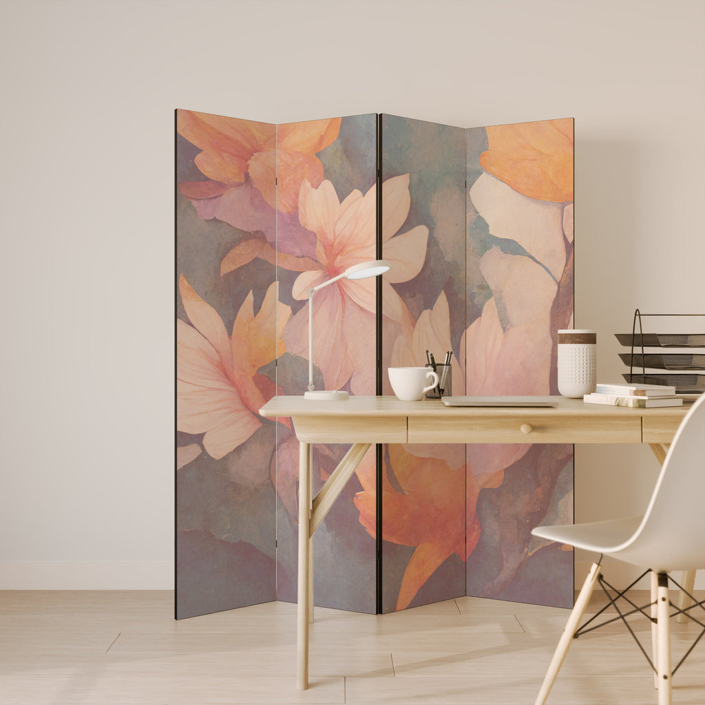PETAL GRACE Decorative 4-Panel Room Divider