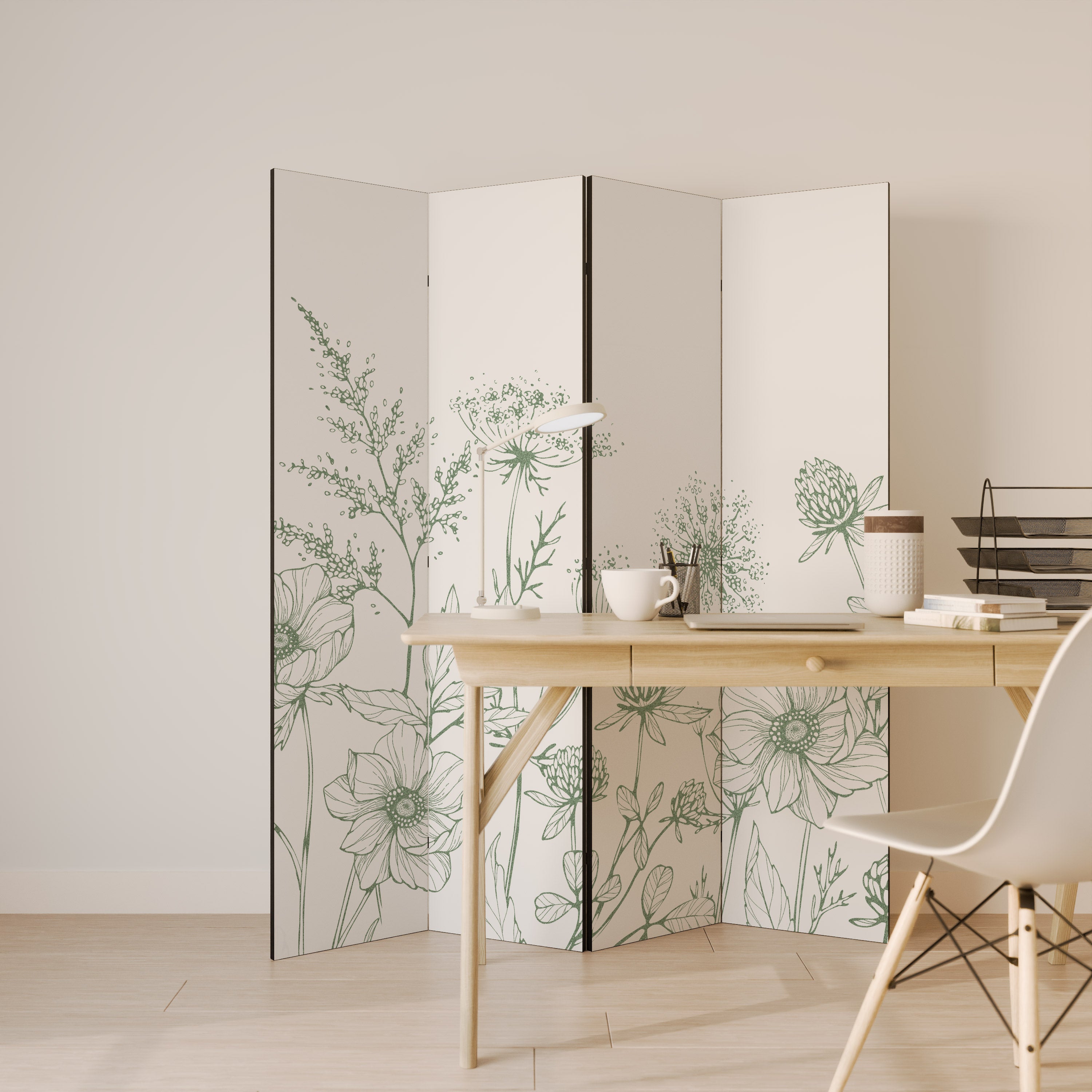 WILDER BEAUTY 4-Panel Room Divider